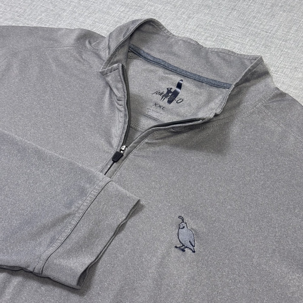 Johnnie-O 1/4 Zip Golf Pullover Mens 2XL Gray Collared Stretch Performance